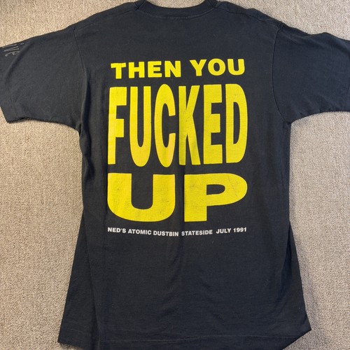 Camiseta Ned’s Atomic Dustbin Para Hombre Vintage 1991 Negra Grande Puntada Única - Imagen 3 de 9