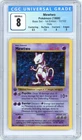 Pokemon Mewtwo #10 Base Set 1st Edition Shadowless Holo CGC 8 NM/Mint