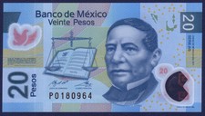 Mexico - P122ag - 20 Pesos - Serie AG - 24 AGO 2017 (2006) POLYMER - Perfect UNC