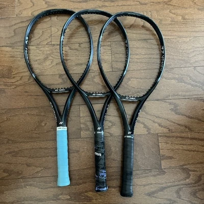 Yonex Ezone 100 Aqua Night Black Used Tennis Racquet Grip Size 4\_1/4 Set of 3 - Image 1 of 4