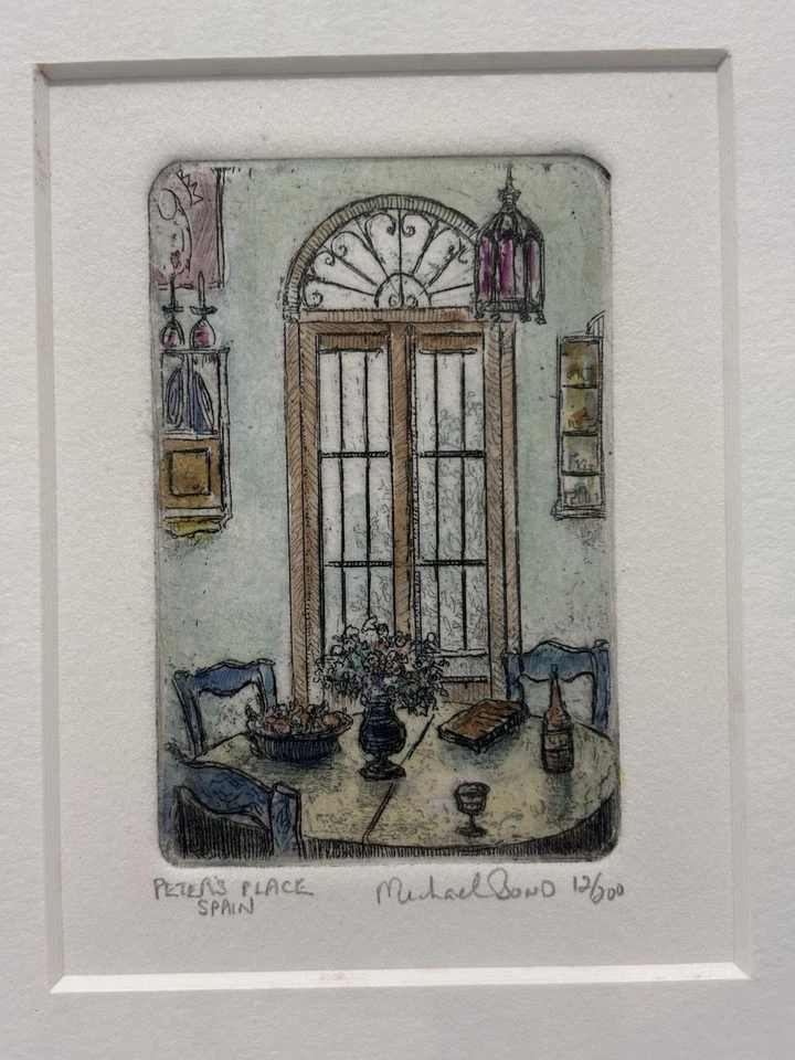 Impresión Original Firmada Edición Limitada, Peter’s Place España Michael Bond, Arte Decoración Regalos Foto 2 de 4