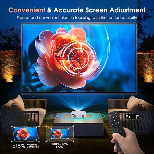 Android 11 Mini Projector, Portable Projector 4K 1080P Full HD Support, Smart... - Picture 4 of 6