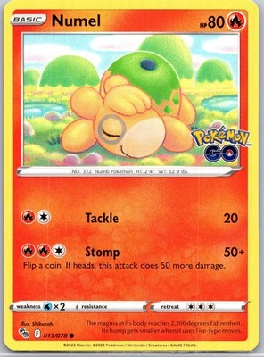 Numel Normal Pokemon GO #013/078 NM