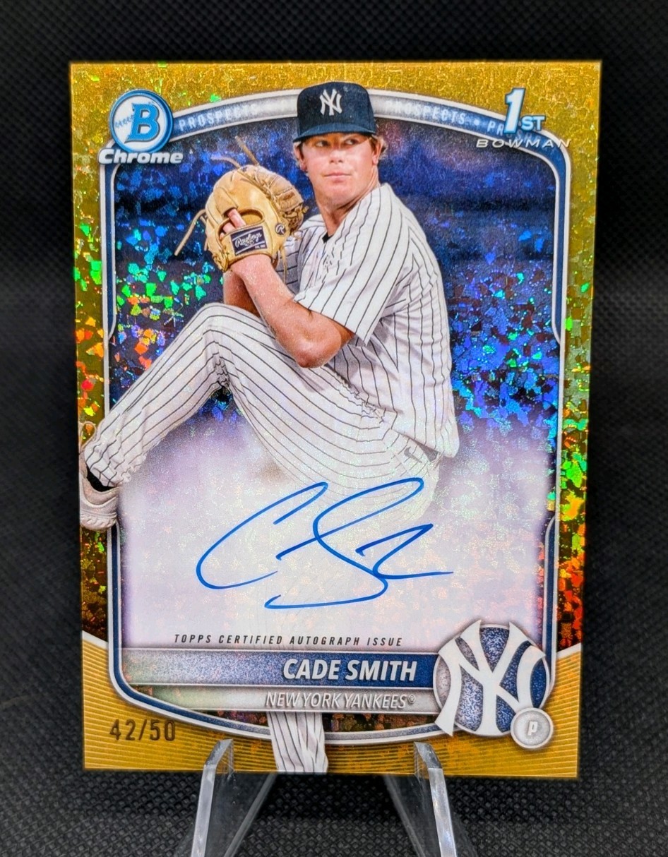 CADE SMITH 2025 Bowman Chrome #CPA-CS Yankees 1st Gold Mini Diamond Auto /50