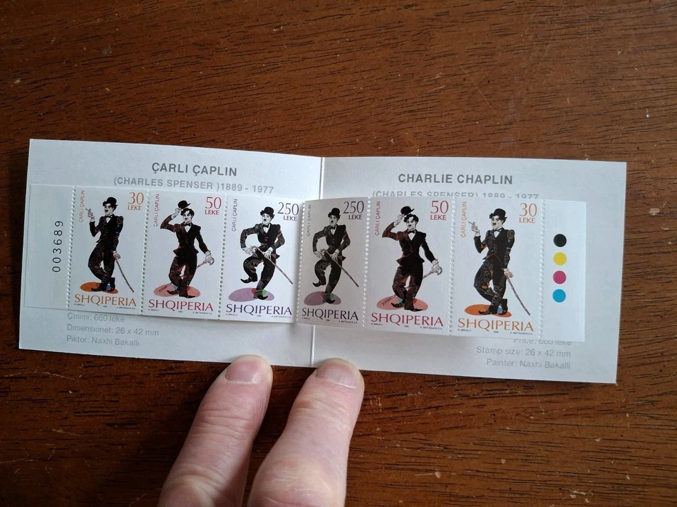 Albania Scott #2597a VF MNH 1999 Charlie Chaplin Complete Booklet $70.00+ CV - Image 2 of 3