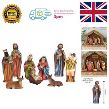 Festive Nativity Scene with 9 Ceramic Figures - Create Your Christmas Tradition
