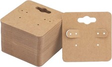 100Pcs Earring Display Holder Cards, 2 Inch Brown Earring Hanging Cards, Blank K