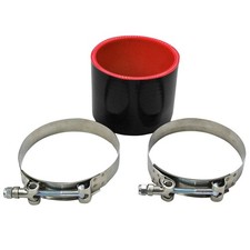 63mm 2.5 2 12 Straight Coupler Silicone Hose Turbo Intake Pipe Blackt Clamp