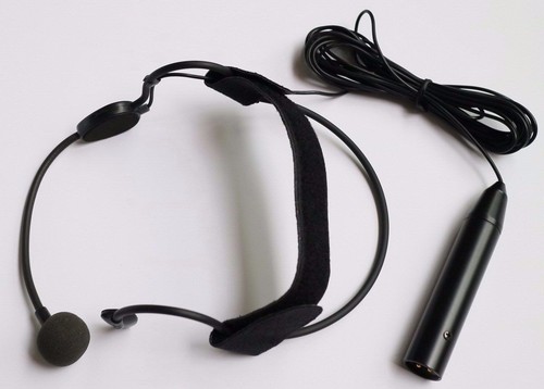 XLR 3 Pin Headset Wearing a Microphone 5m cords 48V Phantom Power - Picture 3 of 8