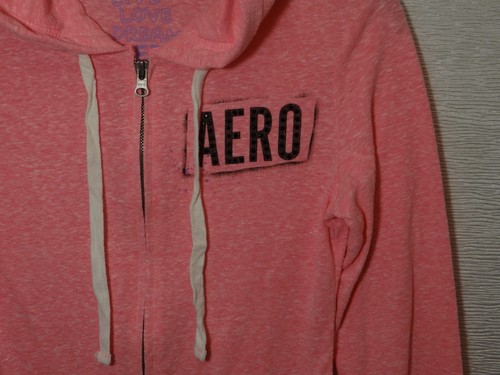 Aero Women's Size XS Pink Zip Up Hooded Sweatshirt w Drawstrings, Lightly Used - Picture 9 of 17
