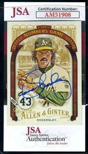 Dennis Eckersley JSA Coa Signed 2016 Topps Allen and Ginter The Numbers Game Aut
