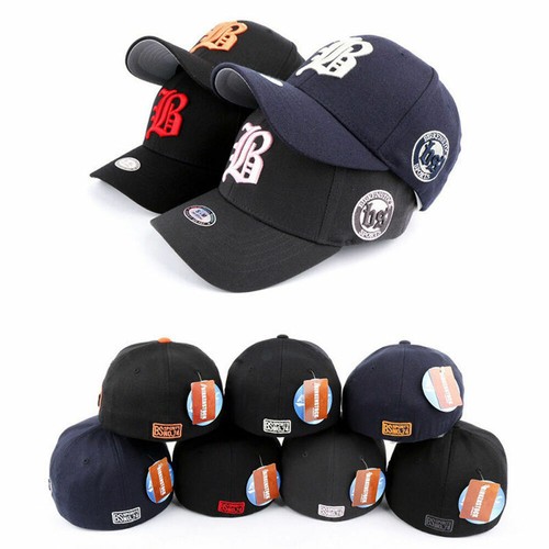 Gorra de béisbol unisex para hombre mujer BS Spandex ajuste elástico sombreros negra/roja M-XL - Imagen 7 de 10
