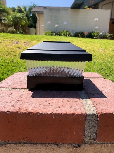 Garden Solar Black Post Deck Fence Cap Lights SMD LED Vinyl/PVC Wood Post 5X5 - Picture 43 of 63