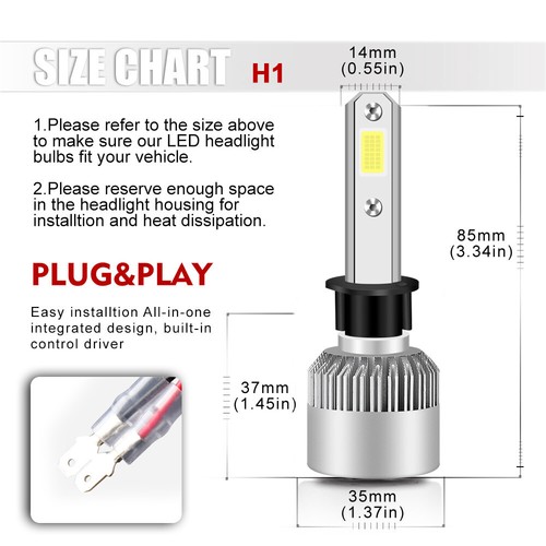4pcs LED Headlight Bulbs High Low Beam Combo Light For Chevrolet Optra 2004-2010 - Foto 3 di 12