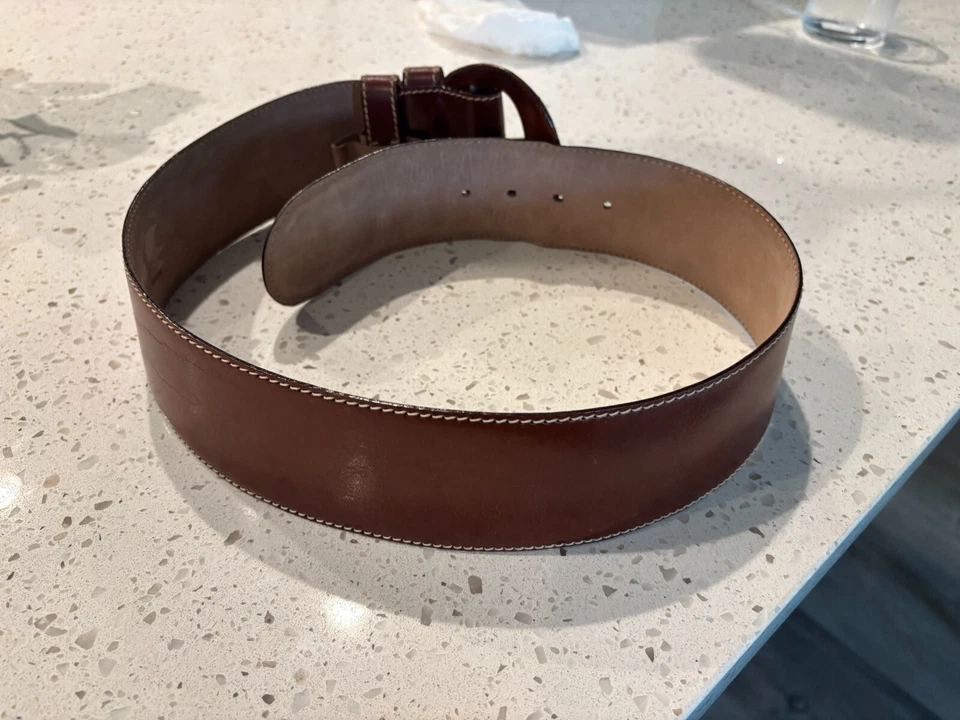 Cinturón ancho de cuero Donna Karan Foto 2 de 4