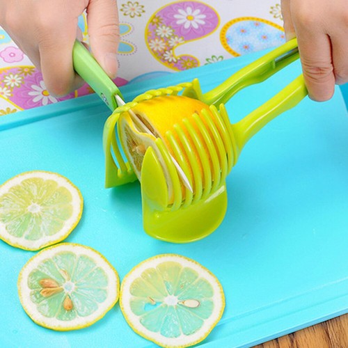Multiuse Tomato Slicer Lemon Cutter Handheld Round Fruits Tongs Plastic Onion - Picture 11 of 11