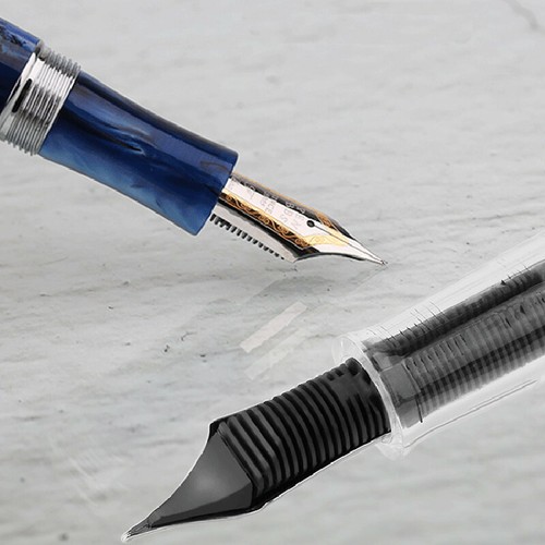 Penbbs 456 Acryl Vakuum Füllung Füllfederhalter Silber Clip F Feder Schreiben Geschenk #s - Bild 4 von 31