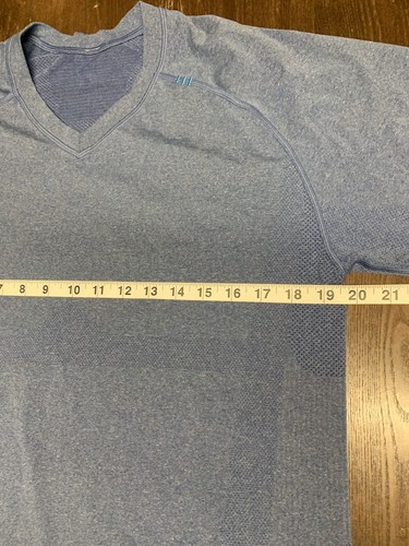 2 Lululemon Shirt Herren Medium M Blau Kurzarm Training Gym Workout Yoga - Bild 5 von 15