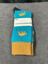 Old Navy Mens Socks One Size Blue Brown Bear Print One Pair