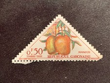 REPUBLIC GABON TRIANGLE TETE BECHE 0.50F MANGUE MANGO - MINT GABONAISE