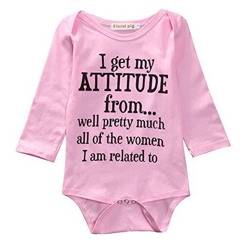 Newborn Infant Baby Girls Cotton Bodysuit Funny Letter 0-3 Months Long Sleeve - Bild 1 von 6