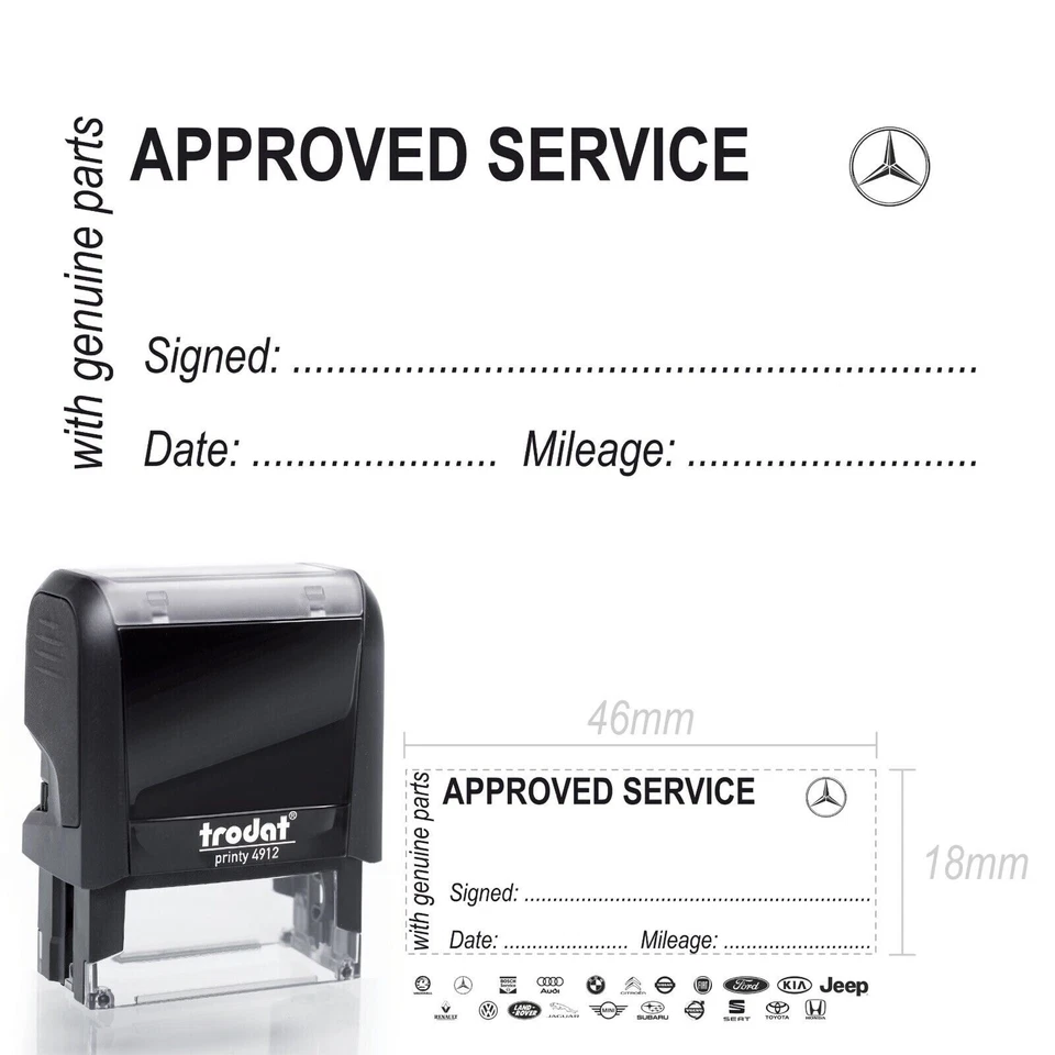 TRODAT Mercedes Stamp Garage Service Maintenance Stamp Approved Service History
