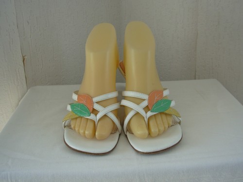LUCA DI FERO Sandales Cuir blanc P.38 - Imagen 3 de 8