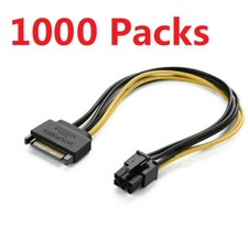 Bulk Lot 1000 x 15pin SATA to 6pin PCIe PCI-e PCI Express Power Cables