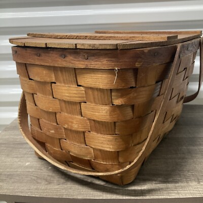 Vintage 1940/1950's Wov-N-Wood by Jerywil Picnic Basket | eBay