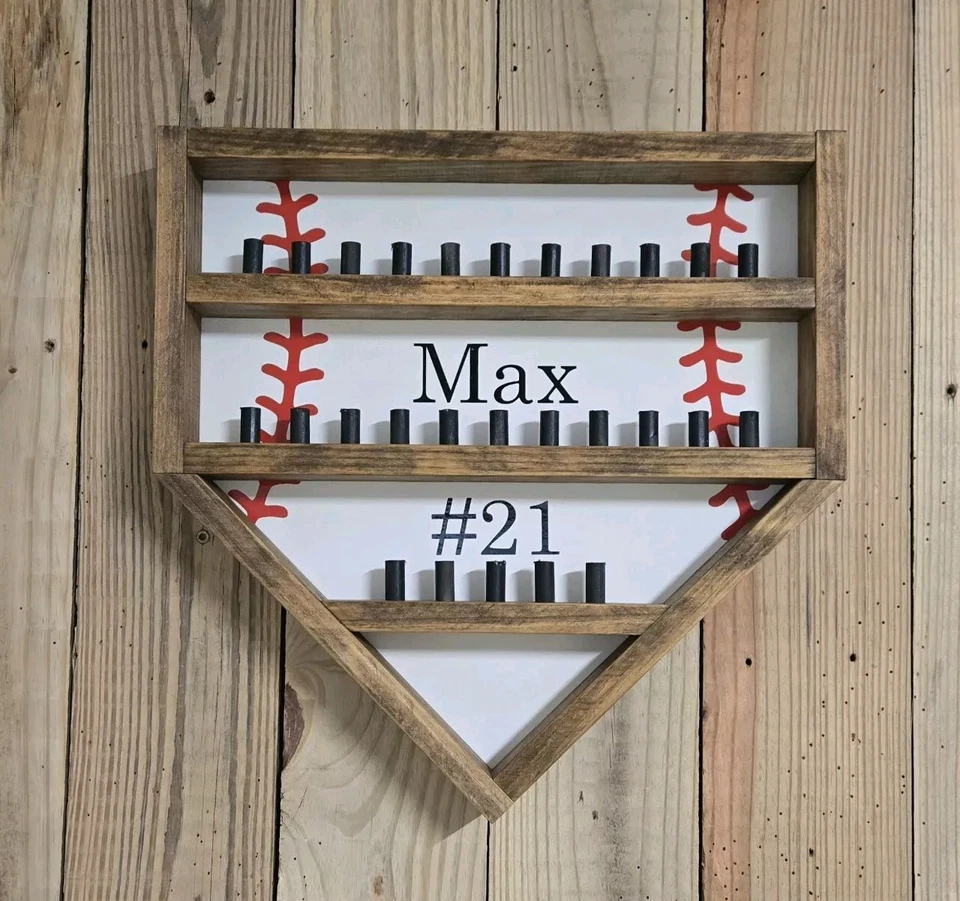 Soporte de anillo de placa de béisbol. Vitrina campeonato 27 anillos personalizada Foto 2 de 4