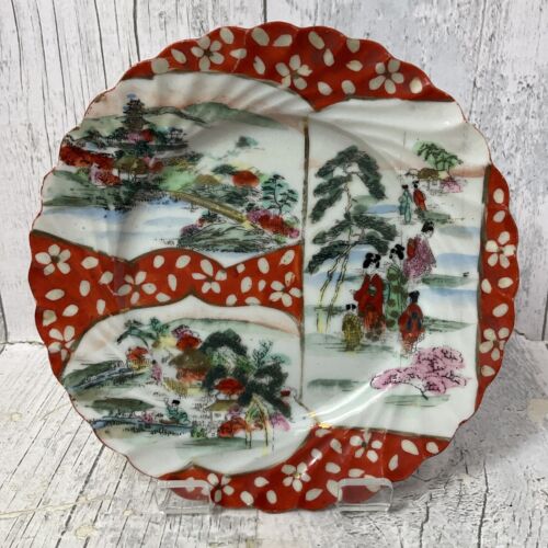 Vintage Kutani Geisha Ware Spiral Bone China Side Plates - Set of 4 - Picture 2 of 12
