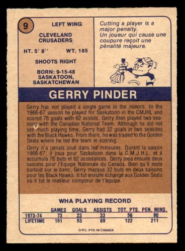 1974-75 O-Pee-Chee OPC WHA #1-66 NRMT or Better Complete Your Set Pick *virtus* - Picture 39 of 279