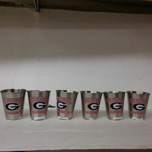 Lot of 6  Georgia Bulldogs   Logo Shot Glass.................................5D - Picture 1 of 2