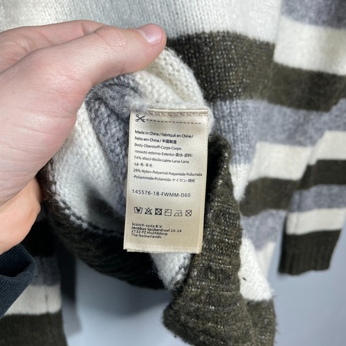 Scotch & Soda Men’s Striped Wool Blend Crewneck Knit Sweater – Size XL - Picture 11 of 11
