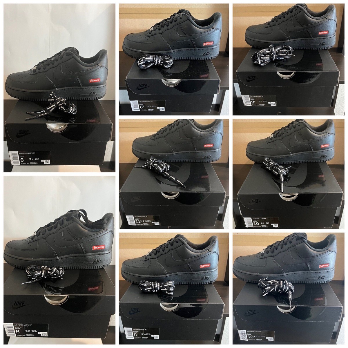DS Men Sz6 - Nike Air Force 1 Low x Supreme Box Logo - Black DS Men Sz6 - Nike Air Force 1 Low x Supreme Box Logo - Black