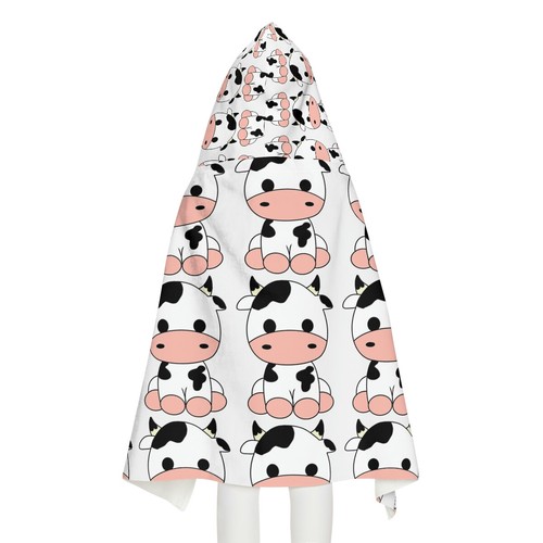 Süßes Baby Kühe Rinder Kuh Druck Tier Bauernhof Jugend Kapuzenhandtuch - Bild 7 von 9