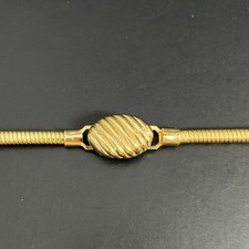 Vtg MiMi Di N Gold Belt Omega Stretch Snake Chain S Skinny Metal Disco 1979 70s