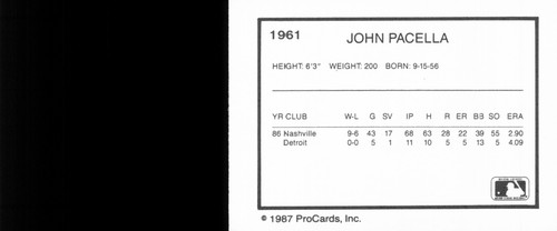 1987 ProCards Toledo Mud Hens - You Pick 1 - AAA Detroit Tigers Minor League - Picture 17 of 61