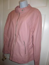 J2 Joujou Womens Plus Pink Faux Vegan Moto Leather Jacket Coat Size 2x Worn 1x