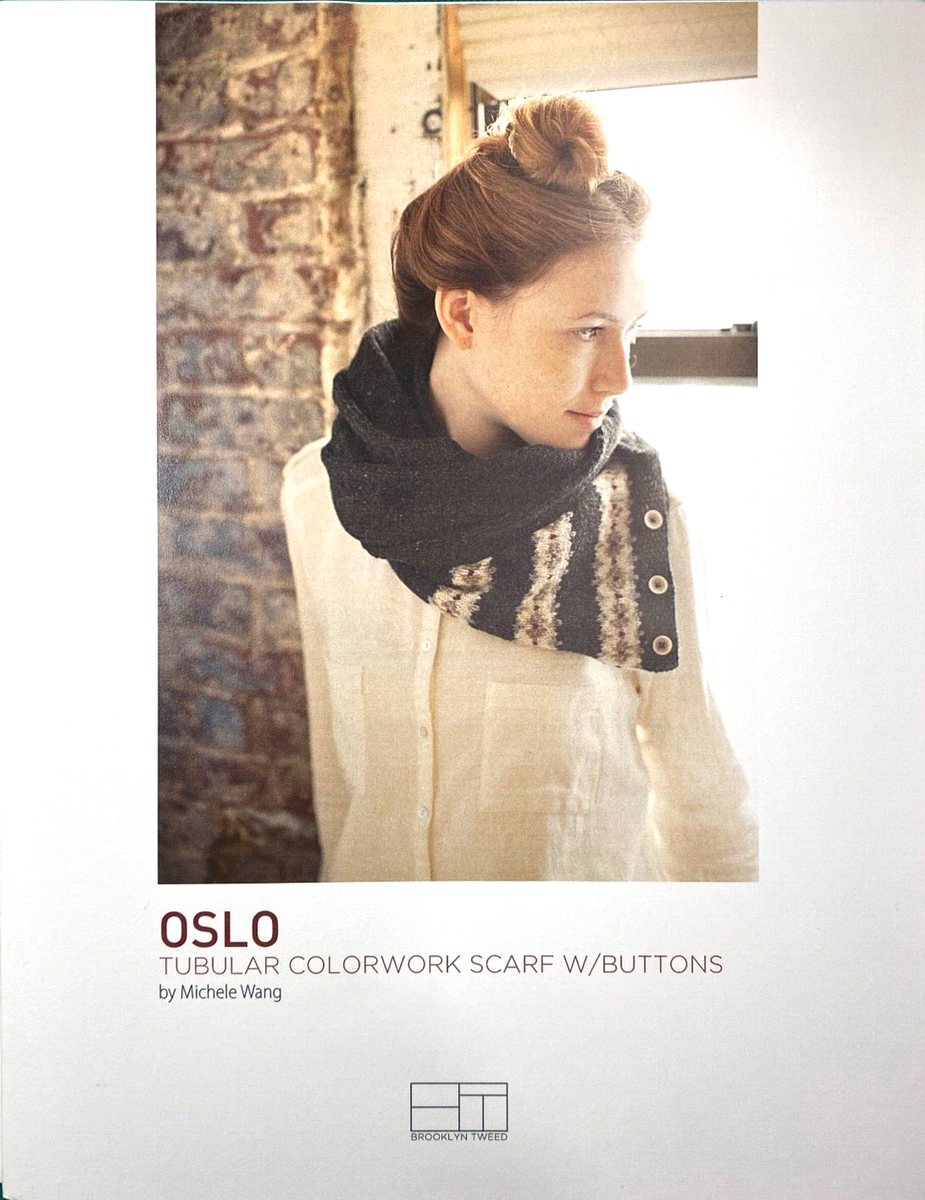 Brooklyn Tweed OSLO Tubular Colorwork Scarf w/Buttons by MICHELE WANG  Pattern