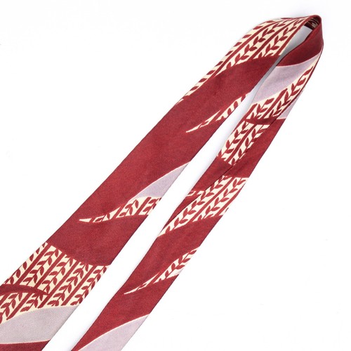 VTG 1940s Pilgrim Rayon Necktie Mens Maroon Gray Cream Mauve Abstract Print Tie - Picture 4 of 7