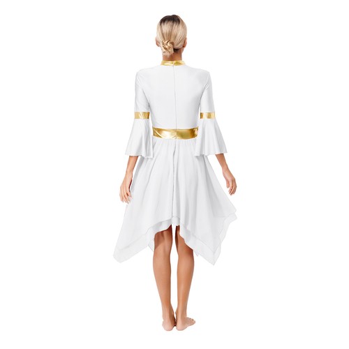 Women Asymmetrical Lyrical Liturgical Praise Dance Dress Church Festival Costume - Picture 23 of 73