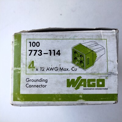 Wago Wall-J Box Push Wire Connectors 100 Pieces 4x12 AWG Max Coppernuts 773-114