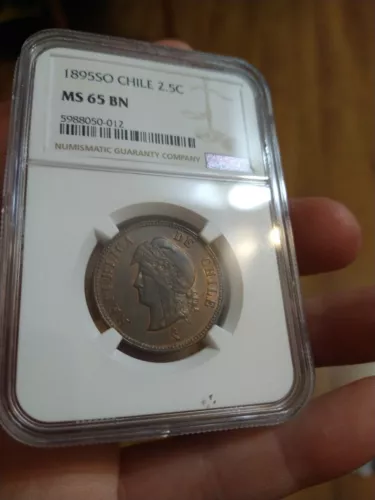 Chile 1895 So 2 1/2 Cent NGC MS65