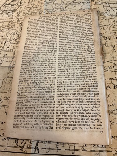 MAPA DE GUERRA DE SIETE AÑOS DE EUROPA PUBLICADO 1757 PÁGINAS REVISTA ESCOT 1757. #1851 - Imagen 9 de 16