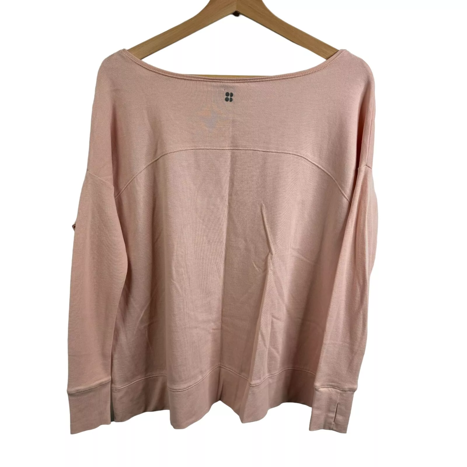 sweaty-betty long sleeve cotton scoop neck sweatshirt