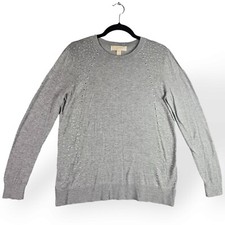 Michael Kors Women s Medium Gray Rhinestone Jeweled Sweater Lightweight