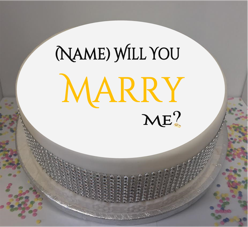 Personalised Will You Marry Me? 8" Icing Sheet / Cake Topper - 第 1/1 張圖片
