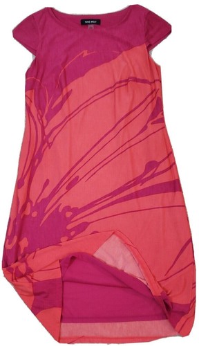 Nine West ~Woman Size 2~ Pink/Orange Cap Sleeve Dress Fully Lined. - Picture 10 of 12