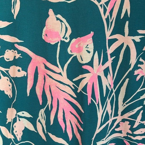 Lilly Pulitzer Marah Shift Dress Floral Teal Pink short sleeve Pima cotton XL - Picture 9 of 16